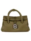 Zanellato Structured Leather Handbag With Textured Finish In Green