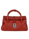 Zanellato Structured Red Leather Handbag With Distinctive Clasp In Red