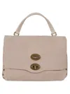 Zanellato Structured Beige-mauve Handbag With Gold Turn-lock Clasp In Neutral