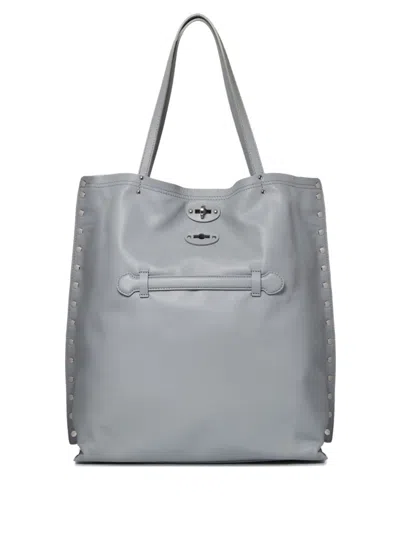 Zanellato Leather Shoulder Bag In Blue
