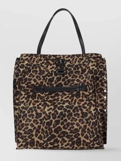 Zanellato Leopard Print Shoulder Bag With Front Zip