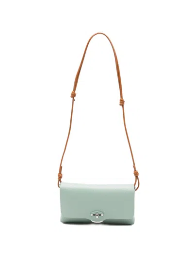 Zanellato Small Lettera Turnlock Clutch Bag In Green