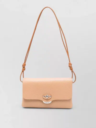 Zanellato Lettera Daily Leather Shoulder Bag Clutch In Pink