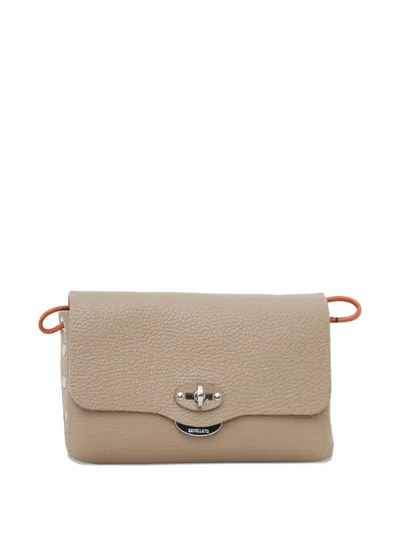 Zanellato Lettera Stud-detail Leather Clutch Bag In Neutral