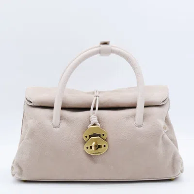 Zanellato Light Beige Leather Dotta Jone Small Top Handle Bag In Neutral