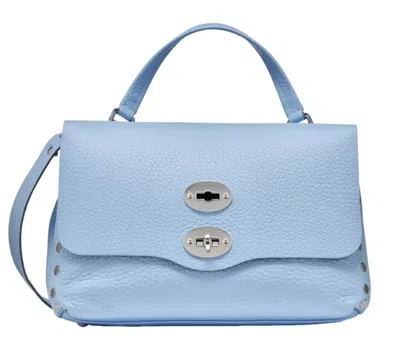 Zanellato Light Blue Hammered Leather Bag