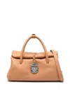 Zanellato Dotta Centauro Small Tote Bag In Leather In Light Brown