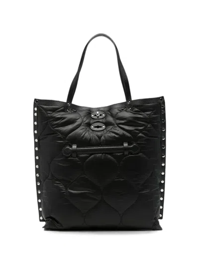 Zanellato Aspasso Lunaria Medium Leather Tote Bag In Black