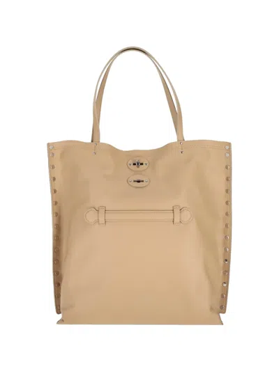 Zanellato Neutrals Bovine Leather Medium Tote Bag In Brown