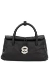 Zanellato Black Leather Shoulder Bag In White