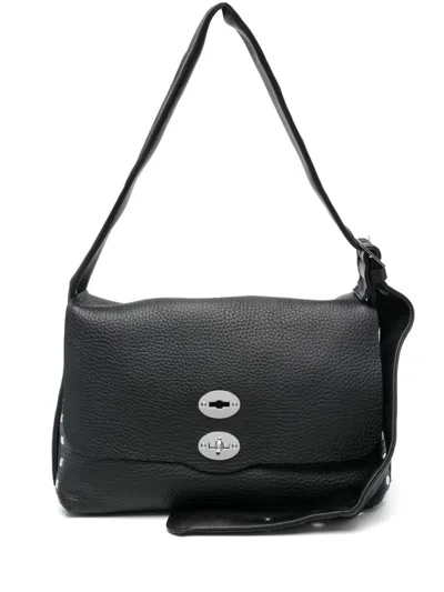 Zanellato Medium Postina Centauro Shoulder Bag In Black Nero