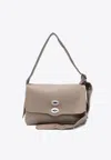 Zanellato Medium Postina Centauro Shoulder Bag In Taupe