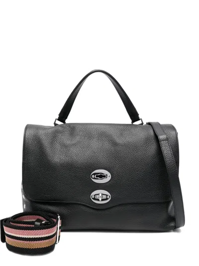 Zanellato Postina Daily Giorno Medium Leather Handbag In Black