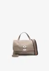 Zanellato Medium Postina Daily Grained Leather Top Handle Bag In Brown