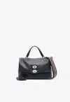 Zanellato Medium Postina Daily Leather Crossbody Bag In Navy