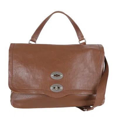 Zanellato Medium Postina Foldover Top Tote Bag In Brown
