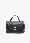 Zanellato Medium Postina Leather Shoulder Bag In Black