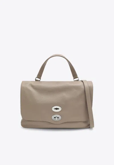 Zanellato Medium Postina Leather Top Handle Bag In Brown