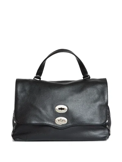 Zanellato Medium Postina Leather Tote Bag In Black
