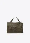 Zanellato Medium Postina Plisse Leather Shoulder Bag In Green