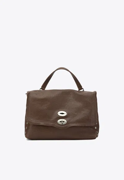 Zanellato Medium Postina Smooth Leather Shoulder Bag In Brown