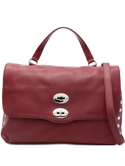 Zanellato Medium Postina Stud-embellished Tote Bag In Burgundy