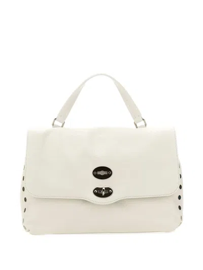 Zanellato Medium Postina® Studded Flap Tote Bag In White