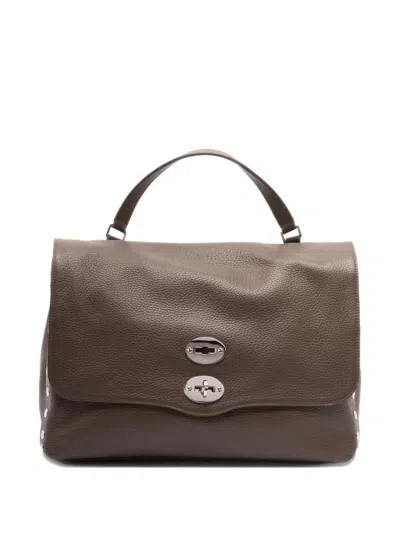 Zanellato Medium Postina Studded Turn-lock Tote Bag In Gray