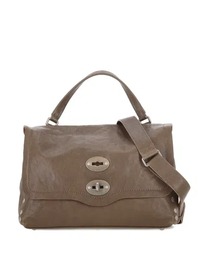 Zanellato Structured Baby Leather Shoulder Bag In Brown