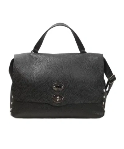 Zanellato Medium Postina Twist-lock Messenger Bag In Black