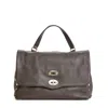 Zanellato Medium Structured Shoulder Bag With Turn-lock Closure In Gray