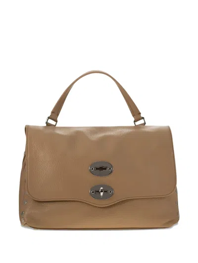 Zanellato Medium Stud-embellished Flap Shoulder Bag In Blue