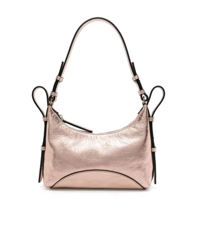 Zanellato Metallic Leather Shoulder Bag In Nude