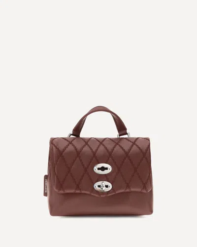 Zanellato Mini Postina Tramè Leather Top Handle Bag In Red