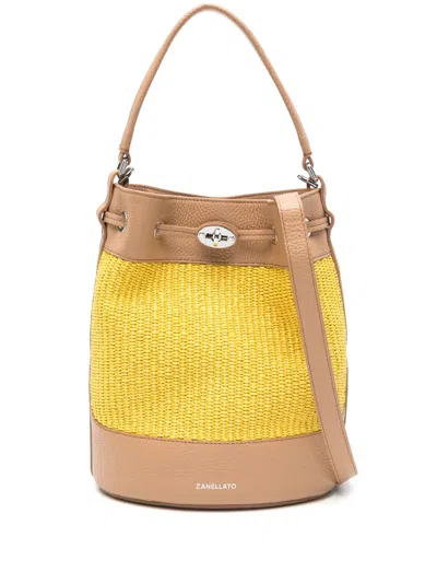 Zanellato Yellow Monda Vimini Small Bucket Bag