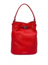Zanellato Monda Daily Day S Leather Bucket Bag Red Color In Rojo