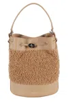 Zanellato Teddy Effect Shoulder Bag With Adjustable Strap In Brown