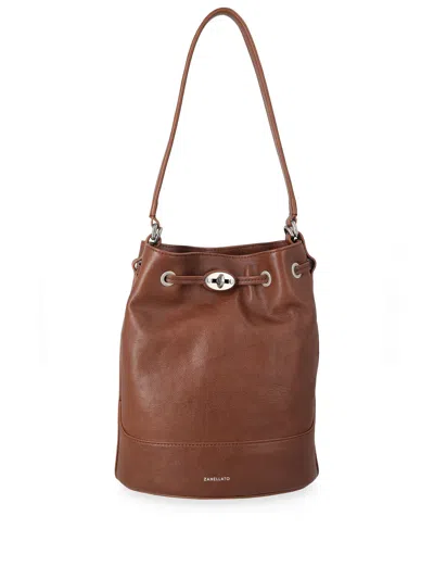 Zanellato Small Monda Leather Shoulder Bag In Brown