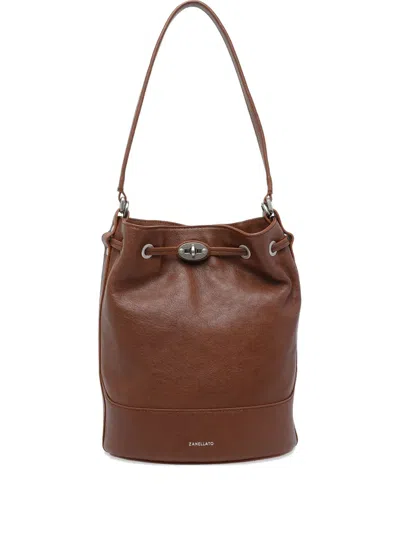 ZANELLATO MONDA MAGNETIC LEATHER BUCKET BAG