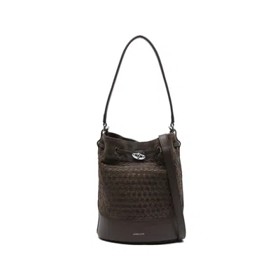 Zanellato Monda Musiva Small Leather Bucket Bag In Brown
