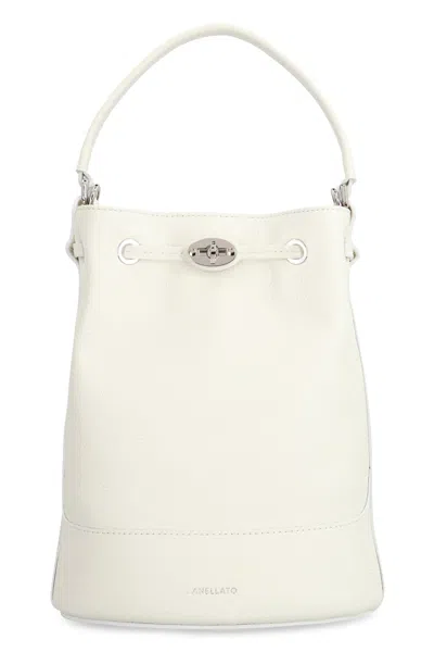 Zanellato Monda S Leather Bucket Bag In White