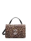 Zanellato Nero Vitello Leather Handbag With Leopard Print Design