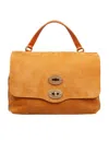 Zanellato Nubuck Messenger Bag That Can Be Carried By Hand, Over The Shoulder, Or Across The Body In Brown