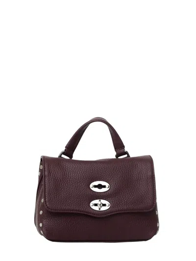 Zanellato Pebbled Leather Top Handle Satchel In Bordeaux