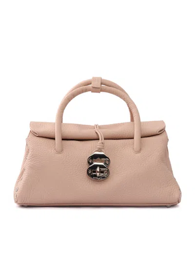 Zanellato Pink Callas Centauro Textured Leather Shoulder Bag In Neutral