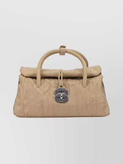 Zanellato Pleated Design Hand Bag Studs