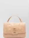 Zanellato Structured Beige Lamb Leather Shoulder Bag In Brown