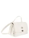 Zanellato Postina Studded Leather Shoulder Bag In White