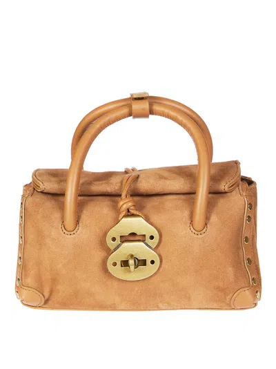 Zanellato Postina Baby Bag In Zashmere Selva Di Val Gardena Leather In Blue