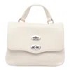 Zanellato Medium Textured Cross-body Bag With Top Handle In White